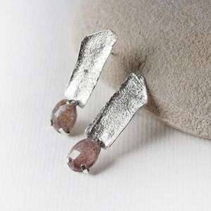 Pendientes de plata y gemas