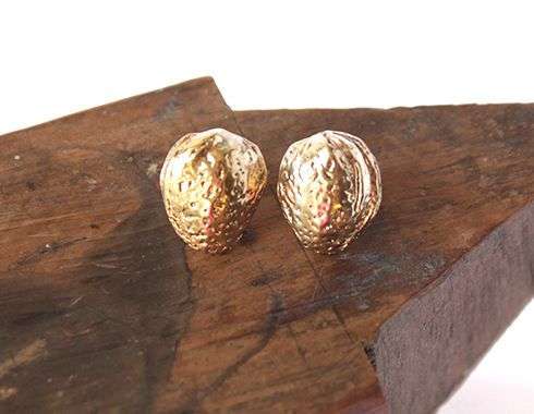 Pendientes almendra latón y plata