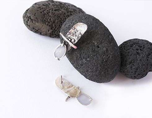 Pendientes de plata y calcedonia facetada